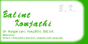 balint komjathi business card