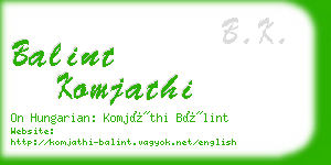 balint komjathi business card